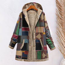 Load image into Gallery viewer, Cotton Linen Print Hooded Sweater Jacket
