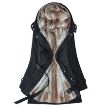 Load image into Gallery viewer, Ladies Winter Coat With Removable Faux Fur