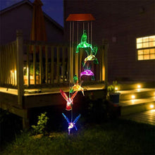 Load image into Gallery viewer, Color-Changing Solar LED Waterproof Hummingbird Wind Chimes