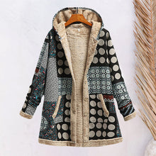 Load image into Gallery viewer, Cotton Linen Print Hooded Sweater Jacket