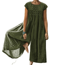 Load image into Gallery viewer, Casual Solid Color Short-Sleeved Jumpsuit