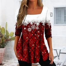 Load image into Gallery viewer, Snowflake Print Top with Square Neck