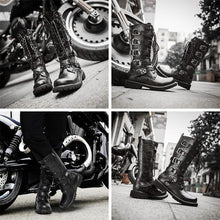 Load image into Gallery viewer, Skull straps motorcycle boots