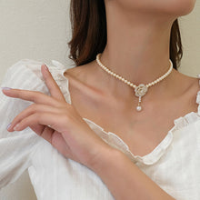 Load image into Gallery viewer, Elegant Pearl Camellia Necklace