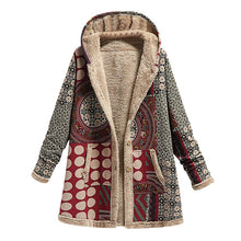 Load image into Gallery viewer, Cotton Linen Print Hooded Sweater Jacket