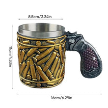 Load image into Gallery viewer, Stainless Steel Bullet Pattern Beer Mug