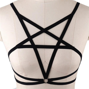 Women Sexy Five-Pointed Star Shape Elastic Cage Bra Cupless Bra Bustier