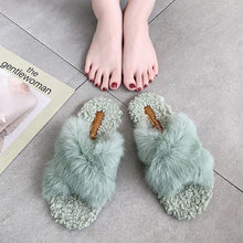 Load image into Gallery viewer, cute fluffy plush slippers