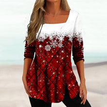 Load image into Gallery viewer, Snowflake Print Top with Square Neck