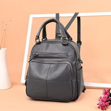 Load image into Gallery viewer, Multifunction leather backpack for women
