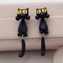 Load image into Gallery viewer, Unique Yellow-Eye Cat Earrings