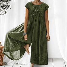 Load image into Gallery viewer, Casual Solid Color Short-Sleeved Jumpsuit