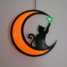 Load image into Gallery viewer, Moon Black Cat Decorations