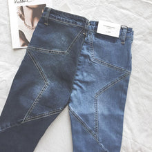 Load image into Gallery viewer, 70s Star Stitching Denim Flared Pants