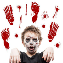 Load image into Gallery viewer, Halloween blood hand footprints wall stickers
