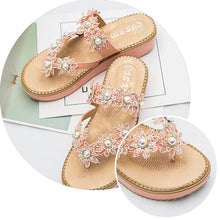 Load image into Gallery viewer, Women&#39;s Bohemian Sparkle Bling Flip Flops