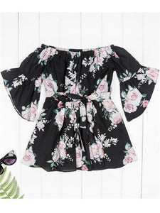 Floral Off Shoulder Mommy And Me Matching Dresses