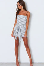 Load image into Gallery viewer, Best Knit Black And White Striped Casual Dress