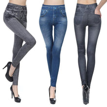 Load image into Gallery viewer, Sexy Imitation Jean Skinny Jeggings Skinny Pants