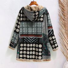 Load image into Gallery viewer, Cotton Linen Print Hooded Sweater Jacket