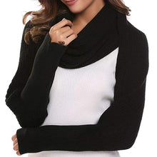 Load image into Gallery viewer, Crochet Knitted Scarf Shawl with Sleeves