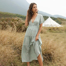 Load image into Gallery viewer, V-neck Bohemian Dress