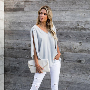 V-Neck Bowknot Blouses