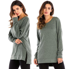 Load image into Gallery viewer, Women&#39;s Side Split Loose Casual Pullover Tunic Tops