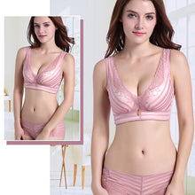 Load image into Gallery viewer, Stripes Lace Push-Up Seamless Breathable Zipper Bra