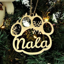 Load image into Gallery viewer, SANK®PERSONALIZED DOG/CAT PAW CHRISTMAS ORNAMENT
