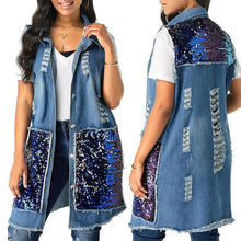 Load image into Gallery viewer, Womens Casual Vintage Sleeveless Denim Jean Vest Jacket