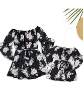 Load image into Gallery viewer, Floral Off Shoulder Mommy And Me Matching Dresses