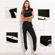 Load image into Gallery viewer, Side Snap Stripe Stitching Trousers