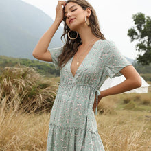 Load image into Gallery viewer, V-neck Bohemian Dress