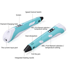 Load image into Gallery viewer, 3D Printing Pen for Kids and Adults with 5m Filament(random colour &amp; Biodegradable material)
