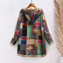 Load image into Gallery viewer, Cotton Linen Print Hooded Sweater Jacket