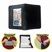 Load image into Gallery viewer, Black Leather Fraud Protector Card Case