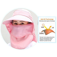 Load image into Gallery viewer, Detachable UPF50 Sun Hat Mask