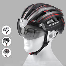 Load image into Gallery viewer, Bike Helmet with Goggles Visor and LED Back Light