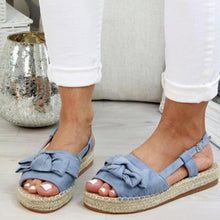Load image into Gallery viewer, Womens Bow Tie Knot Flat Sandals