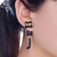 Load image into Gallery viewer, Unique Yellow-Eye Cat Earrings