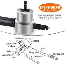 Load image into Gallery viewer, DOMOM Zipbite - Nibbler Cutter Drill Attachment Double Head Metal Sheet