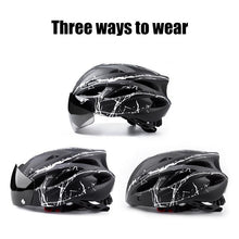 Load image into Gallery viewer, Bike Helmet with Goggles Visor and LED Back Light