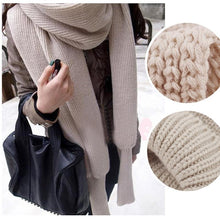 Load image into Gallery viewer, Crochet Knitted Scarf Shawl with Sleeves