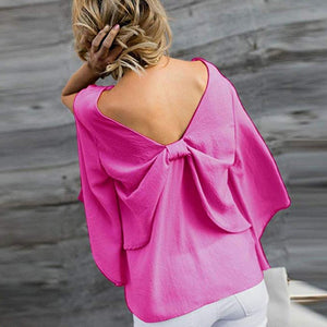 V-Neck Bowknot Blouses