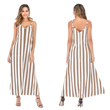 Load image into Gallery viewer, Casual Striped Straps Overhead Summer Dress
