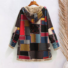 Load image into Gallery viewer, Cotton Linen Print Hooded Sweater Jacket