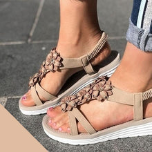 Load image into Gallery viewer, Women&#39;s Summer Flower Wedge Sandals