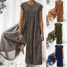 Load image into Gallery viewer, Casual Solid Color Short-Sleeved Jumpsuit