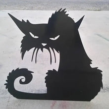 Load image into Gallery viewer, Angry Cat Metal Halloween Decor